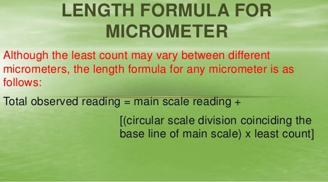 MICROMETER Formula
