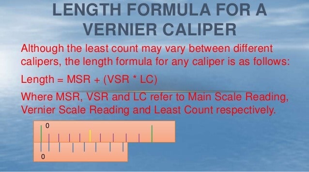 VERNIER CALIPER Formula