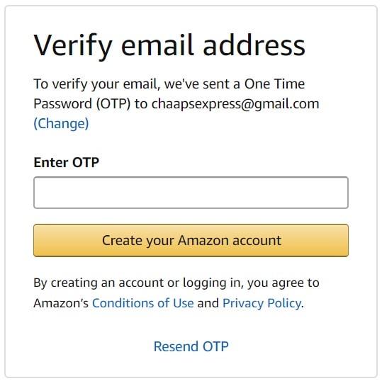 Verify your email address with amazon business 