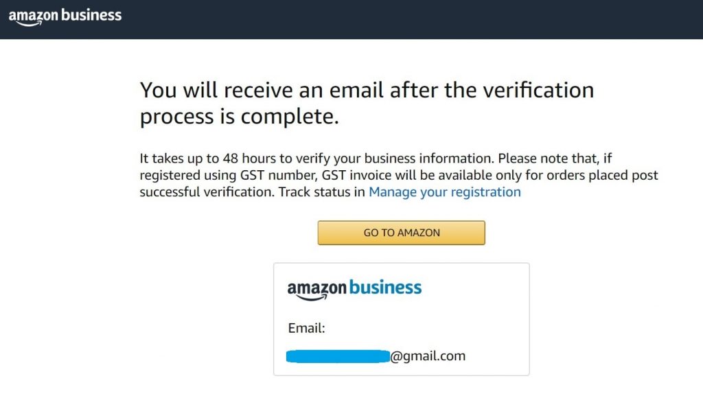 Final Step Of Amazon Business Account Opening 